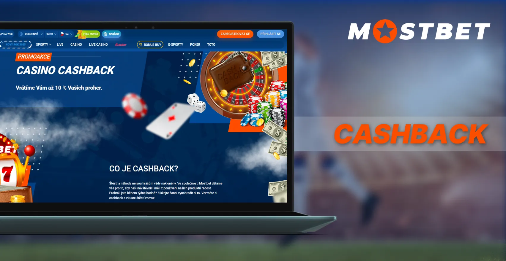 Cashback v českém online kasinu Mostbet