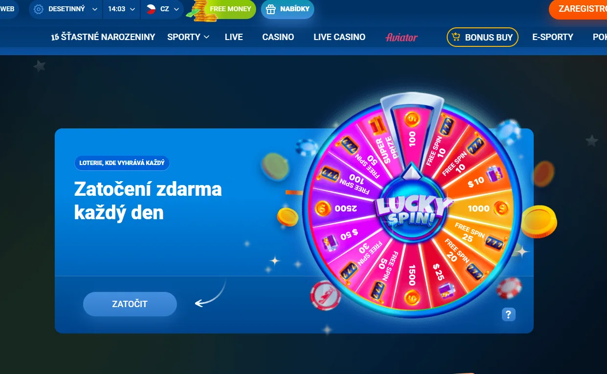 Vánoční loterie v českém Mostbetu
