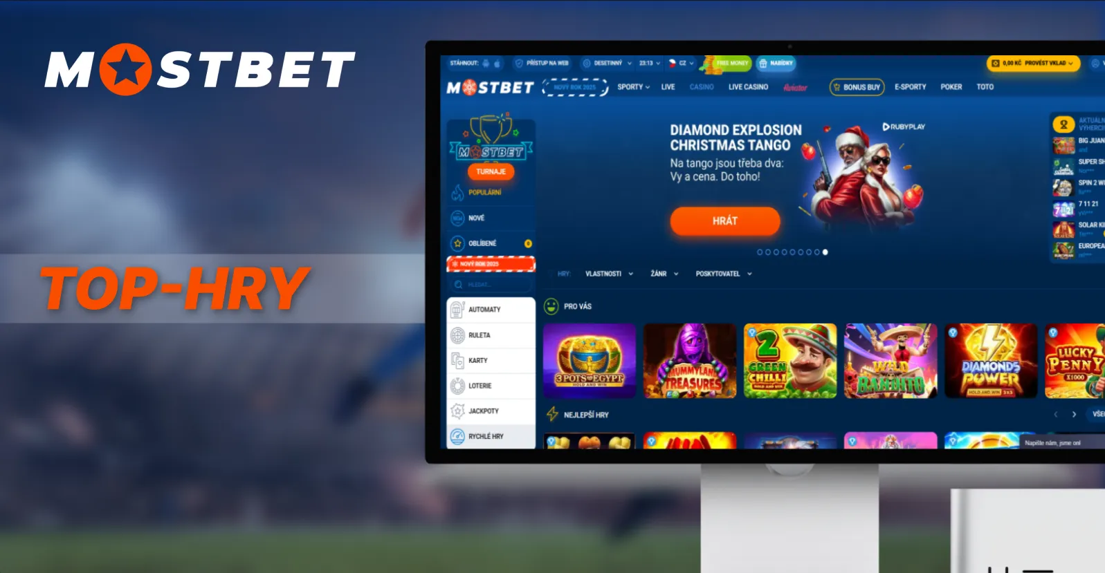 Top hry na české platformě Mostbet